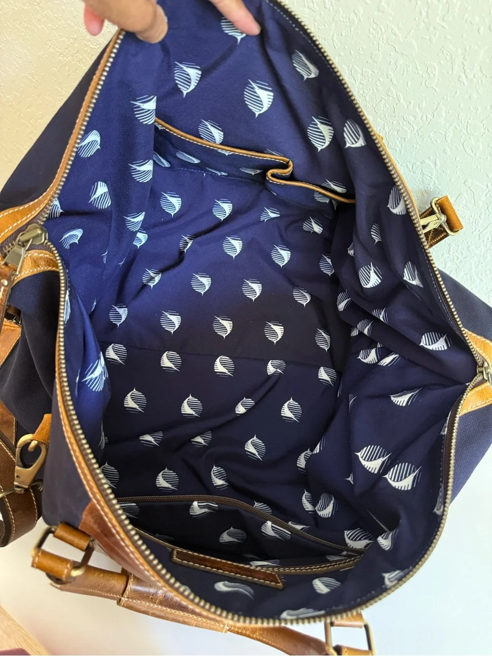 F.H Wadsworth Nylon/leather Weekender Bag